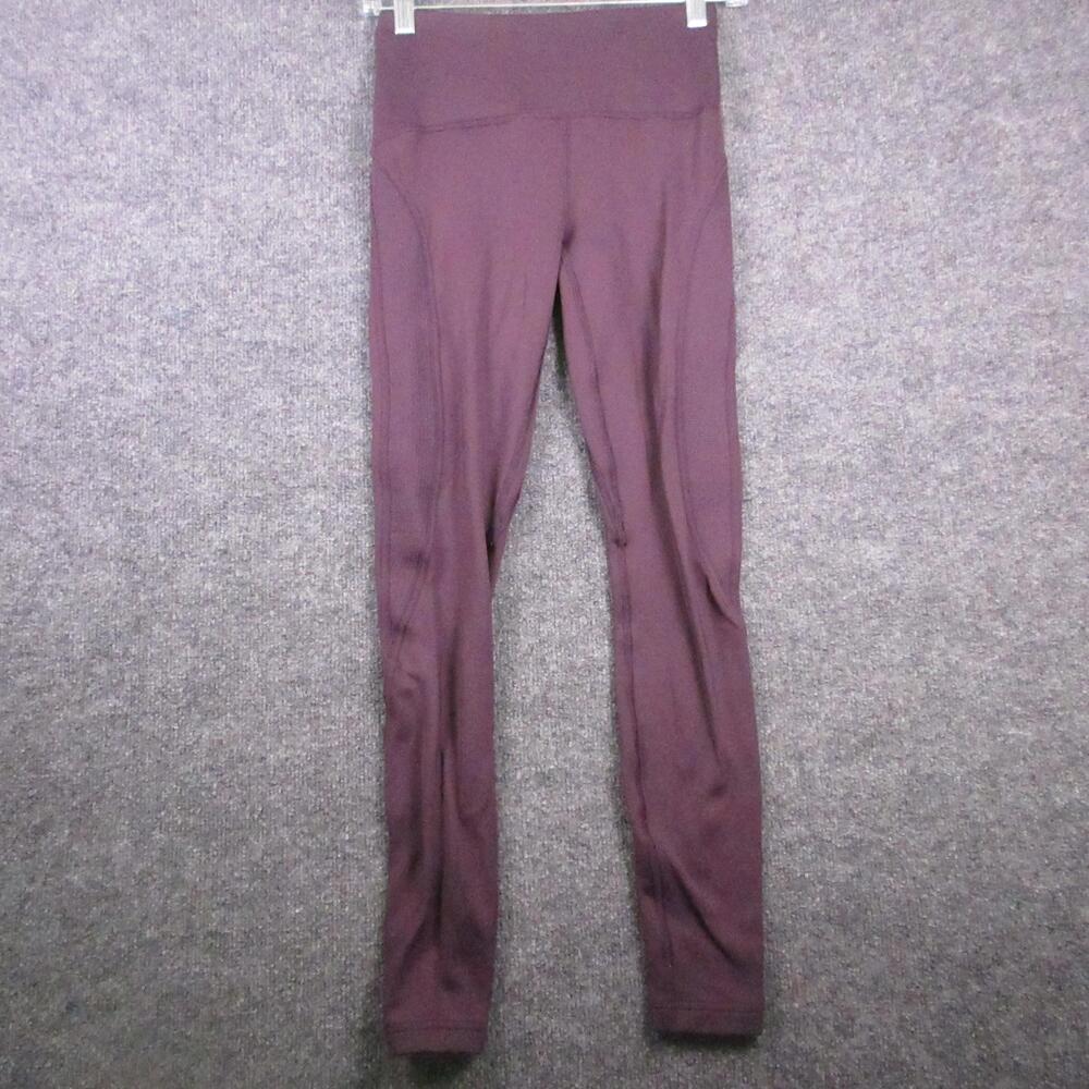 Lululemon Leggings Womens 4 Purple High Rise Ankle Pockets Running Yoga Athletic